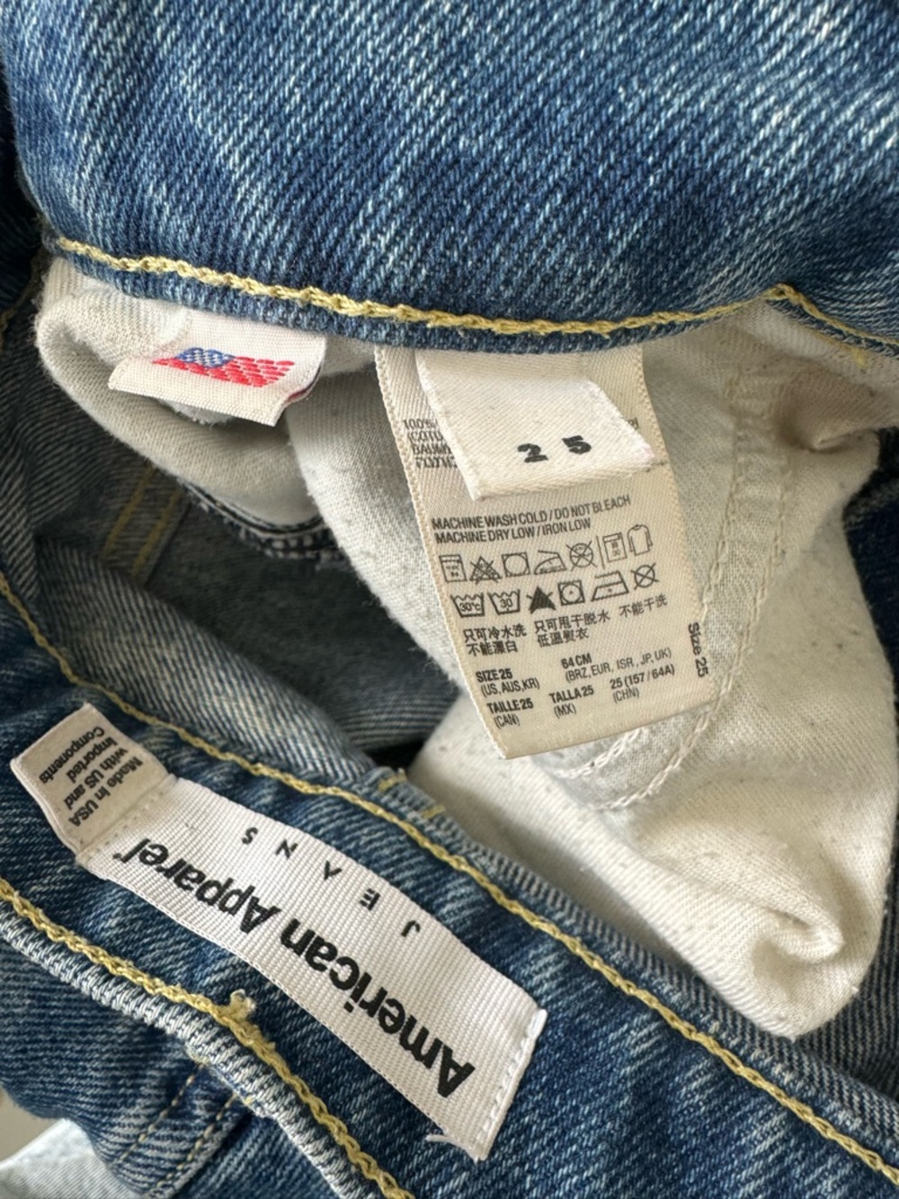 American Apparel High-Rise Blue Denim Jean Shorts - Picture 4 of 4